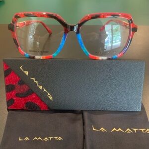 LA MATTA LM3359 Col 1. Red & Blue
Multi Color. 56mm Square Ladies
Eyeglasses